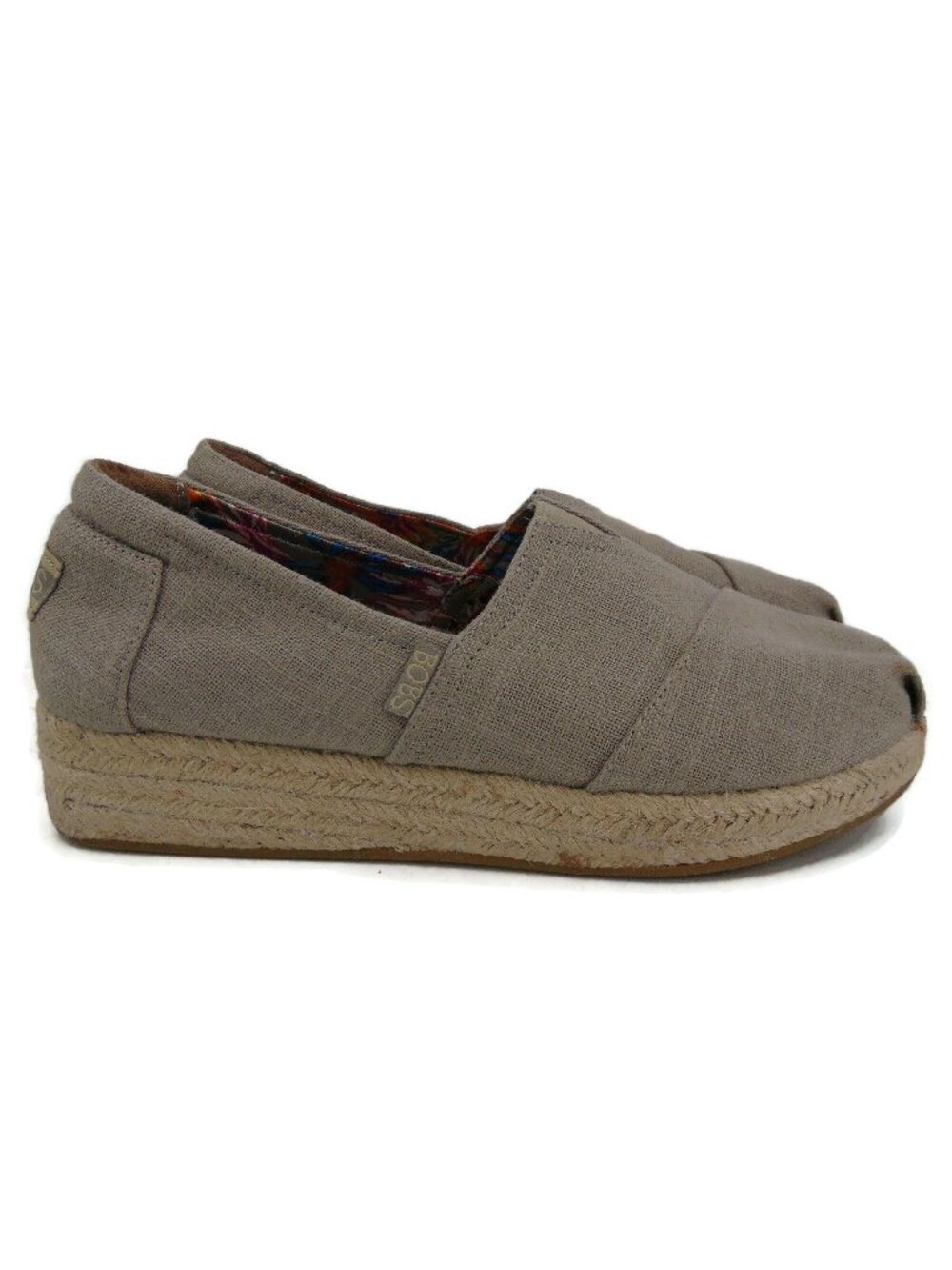 Bobs Skechers Highlight High Jinx Espadrilles 9 Canvas Jute Wedge Heel Platform